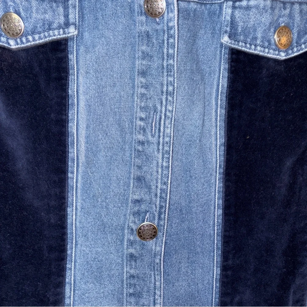 Women's Stonebridge Blue Denim & Velvet Vest 1X READ! - Picture 5 of 8